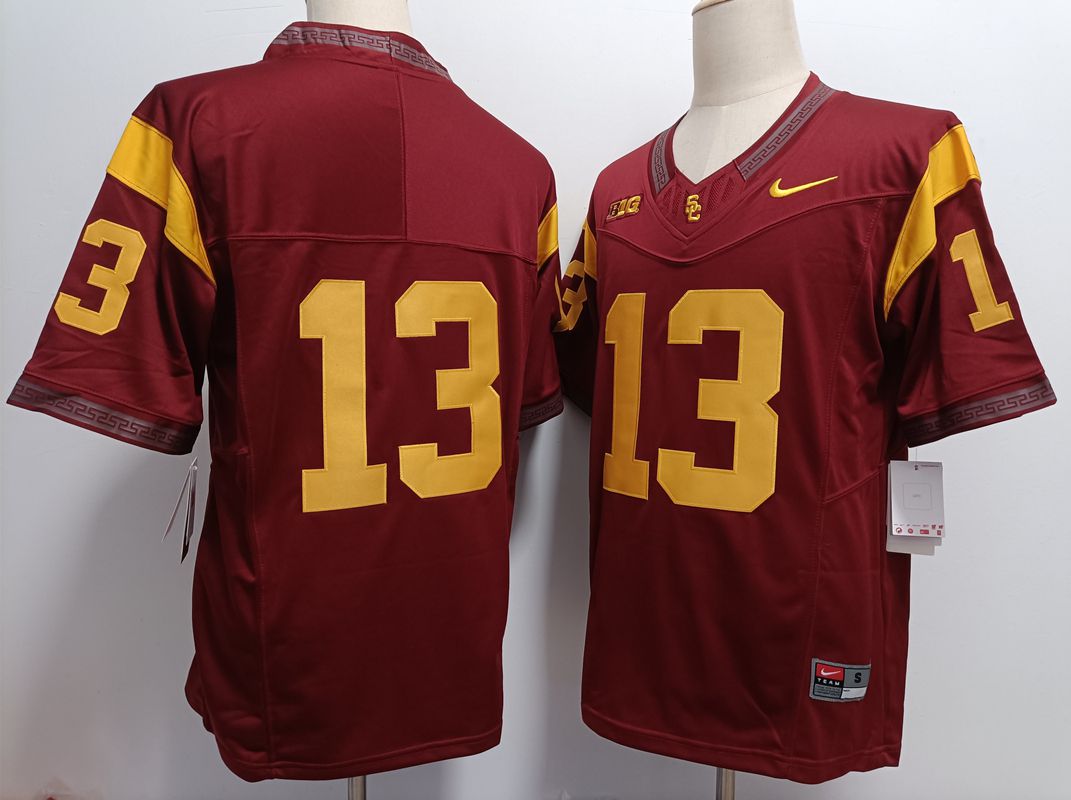 Men USC Trojans #13 No Name Red Nike 2025 NCAA Jersey style 1->ncaa teams->NCAA Jersey